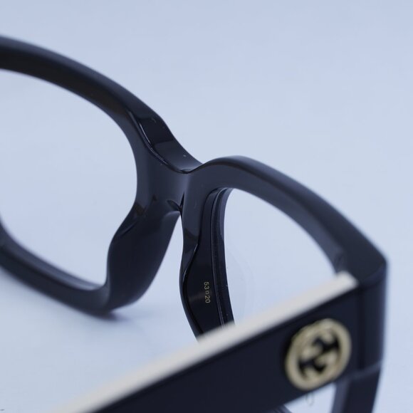 🕶️ New Gucci GG1666O 005 Eyeglasses - Black with Ivory Frame - Picture 8 of 11